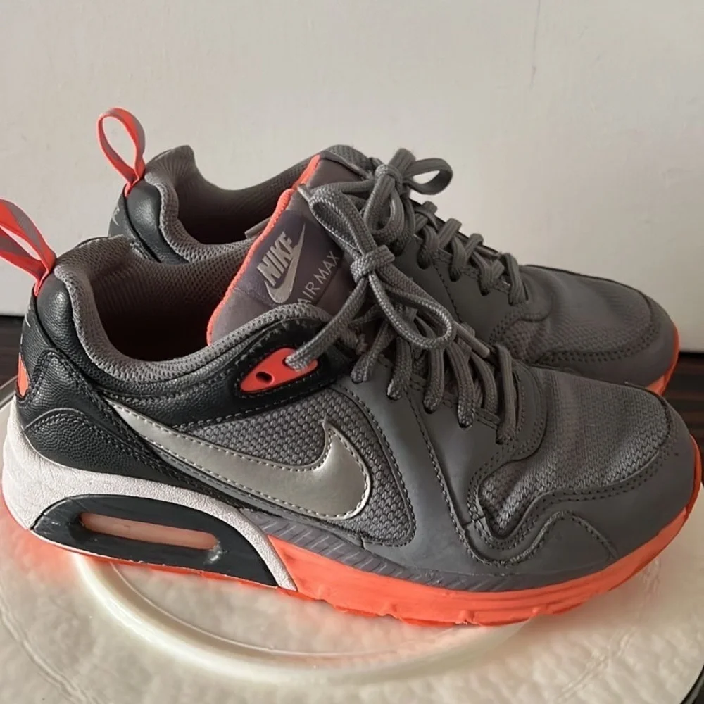 Nike Gray and Orange Athletic Shoes with Air Cushion